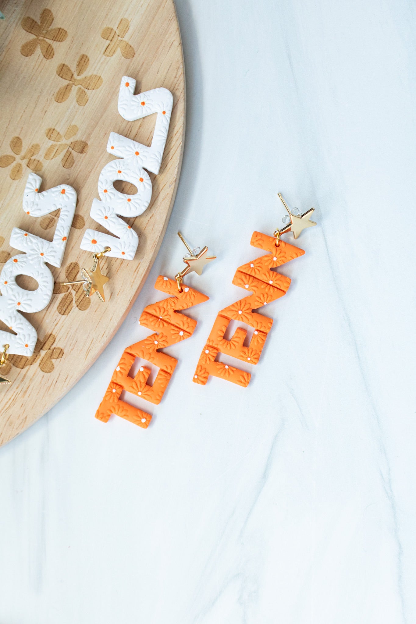 Star TENN/VOLS Embossed Dangles