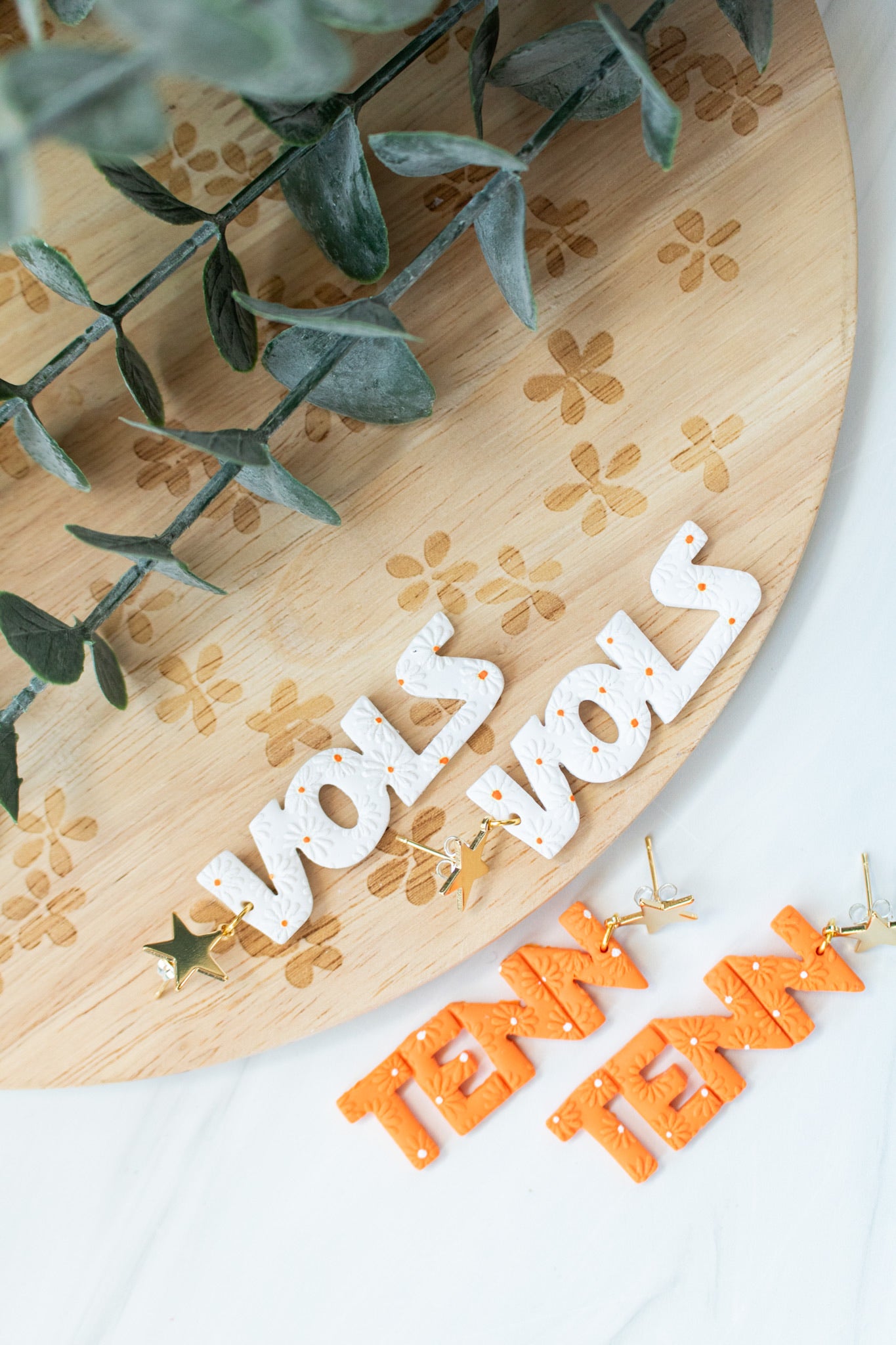 Star TENN/VOLS Embossed Dangles