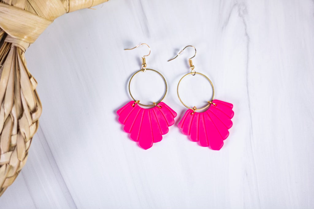 Pink Edit Scalloped Hoops