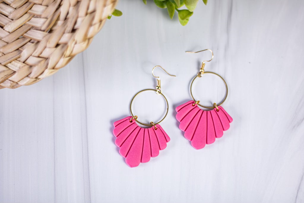 Pink Edit Scalloped Hoops