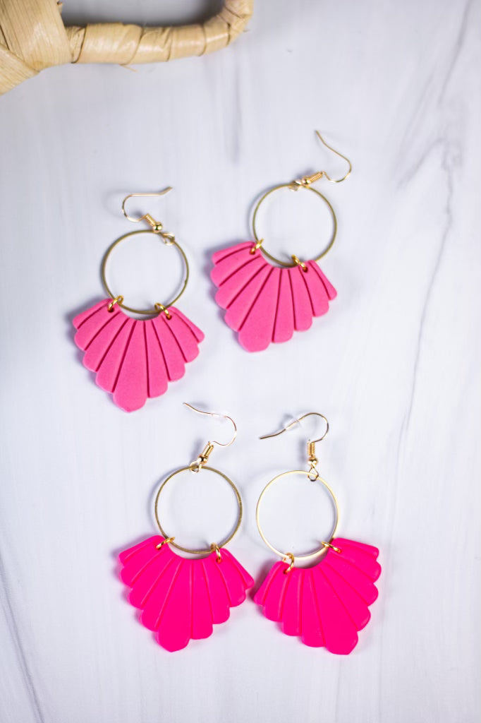 Pink Edit Scalloped Hoops