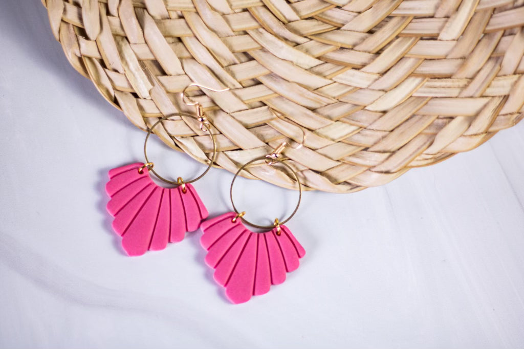 Pink Edit Scalloped Hoops
