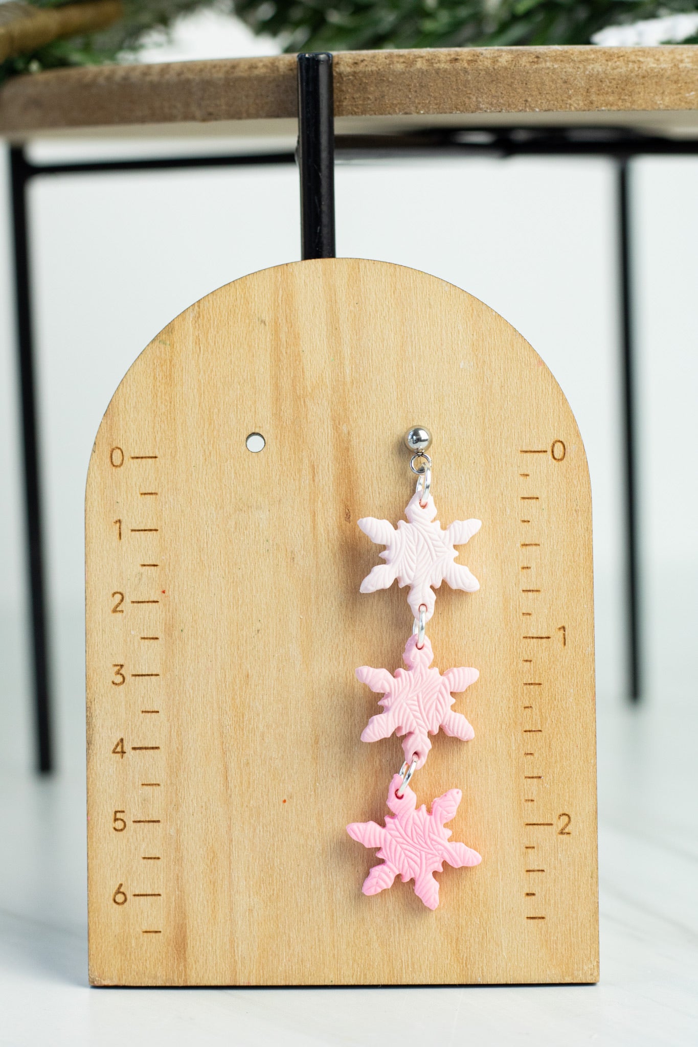 Pink Snowflake Dangles