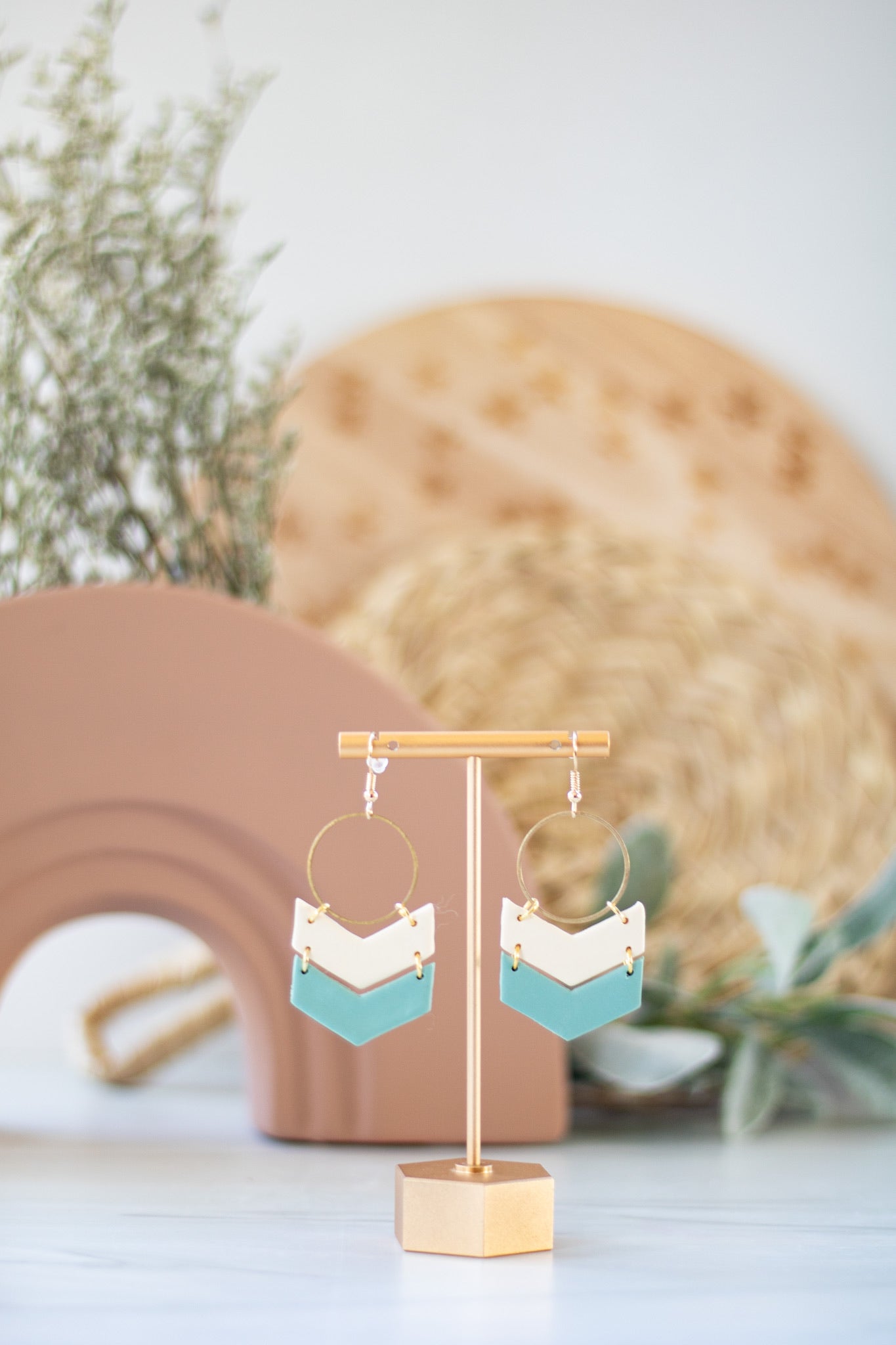 Chevron Hoop Dangles