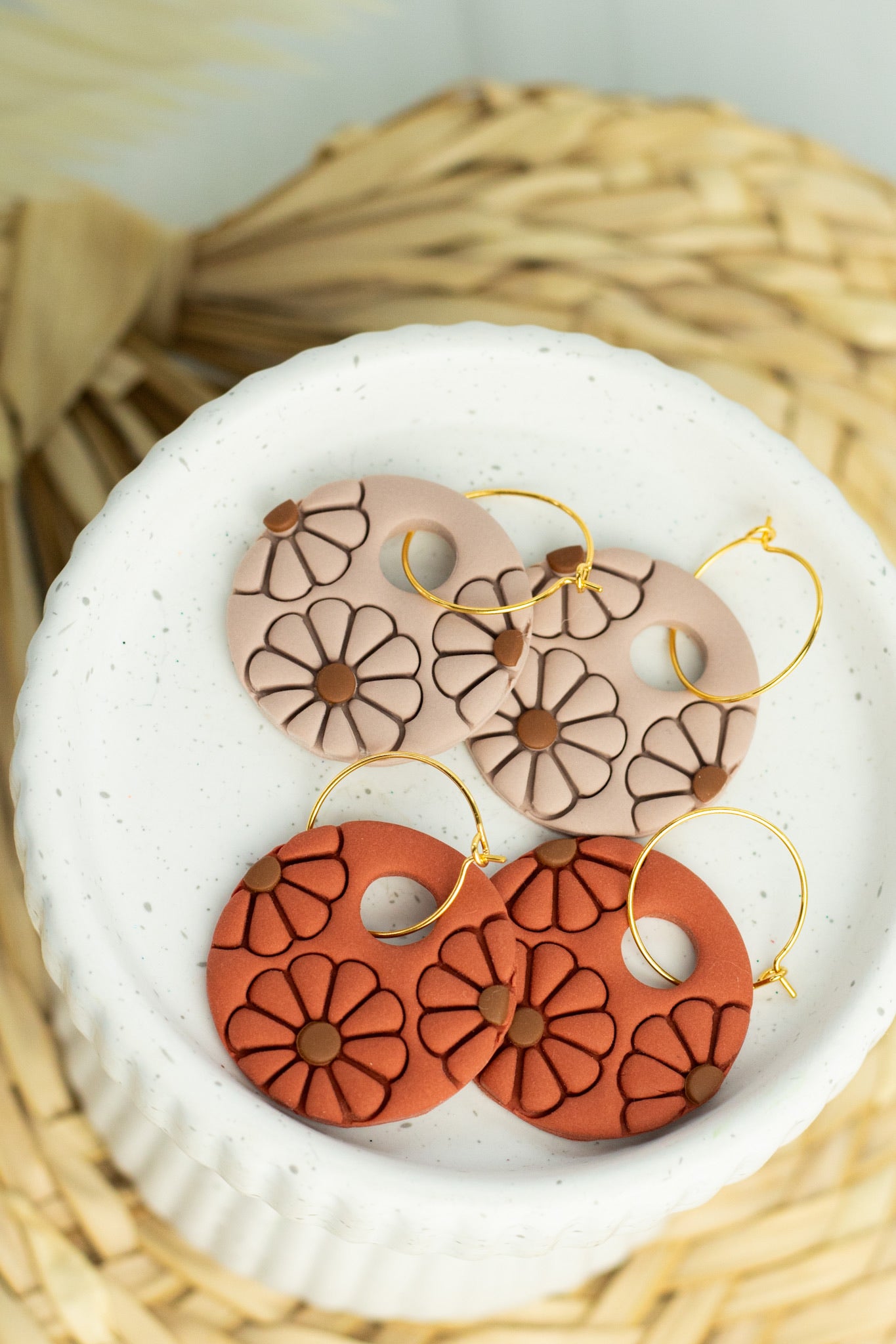 Floral Disc Hoops
