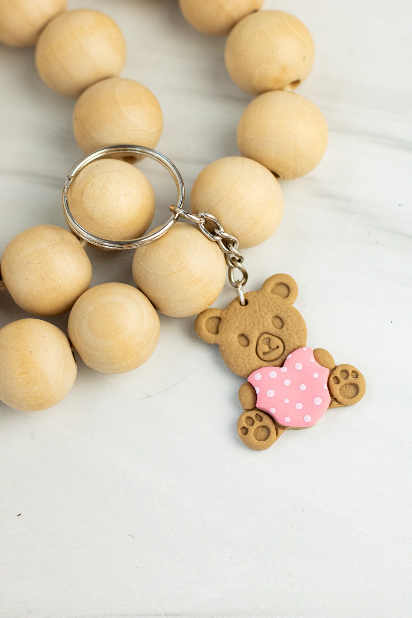 18k Teddy Bear Heart Dangles