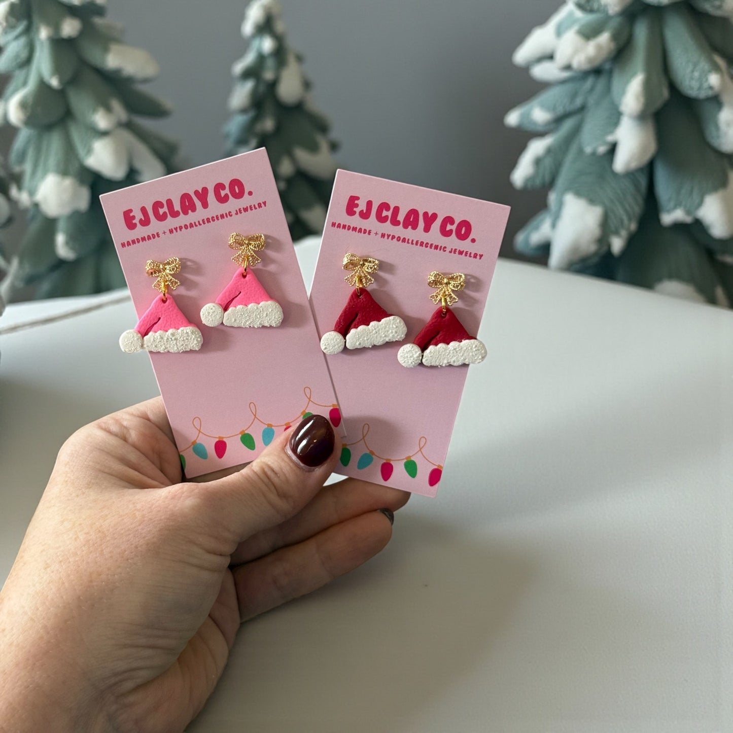 Santa Hat Bow Dangles