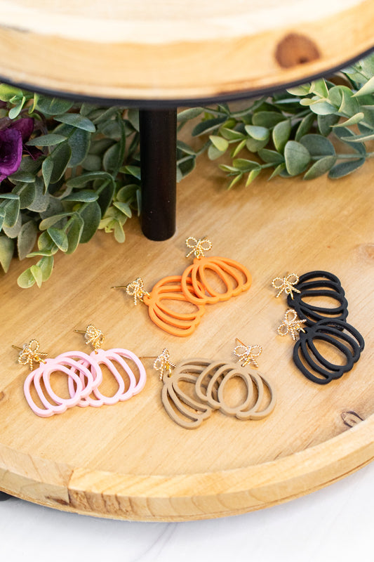 WS Pumpkin Bow Dangles