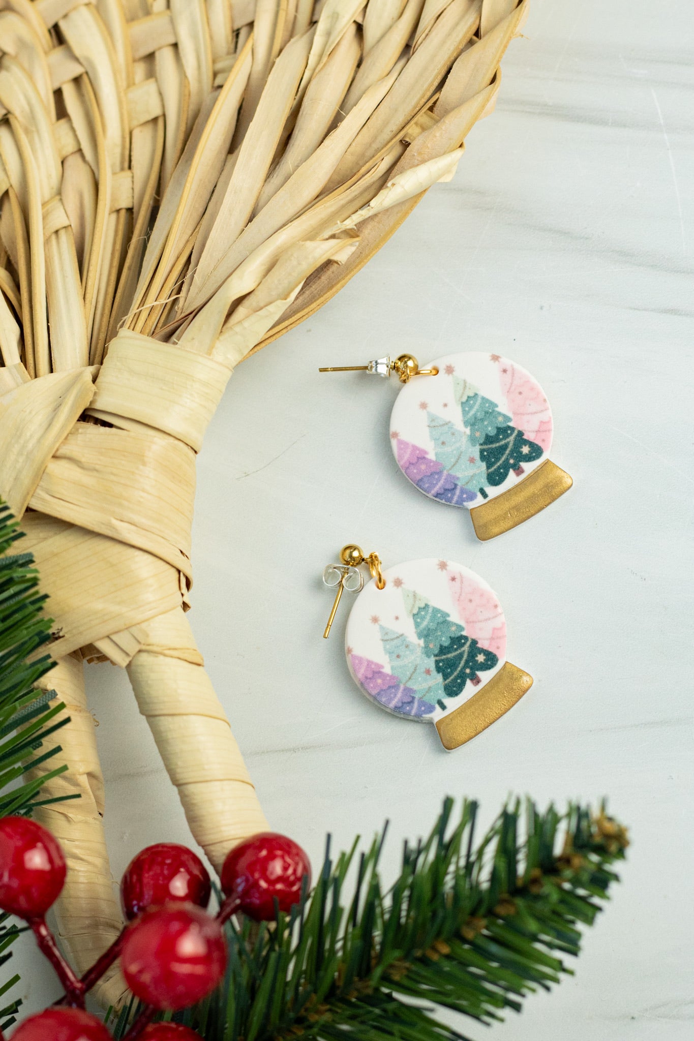 Printed Snowglobe Dangles