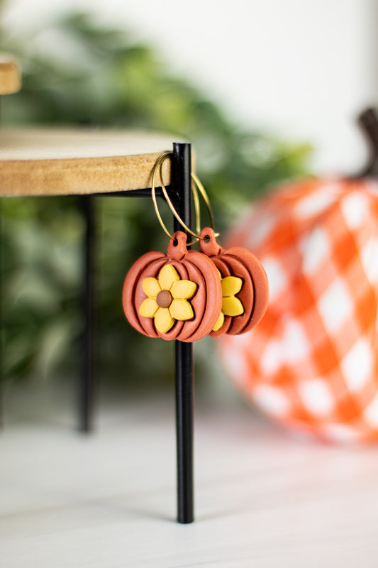 WS Pumpkin Flower Hoops