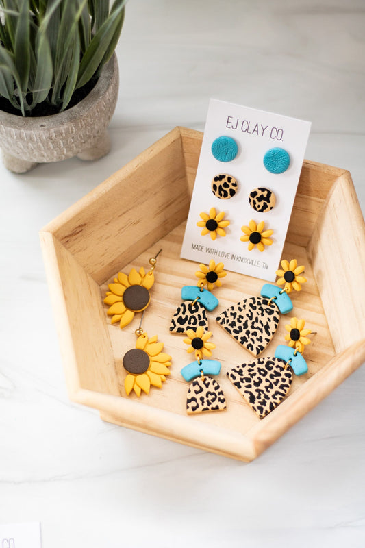 Sunflower Leopard Turquoise Collection