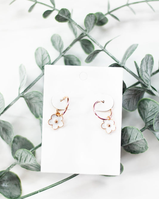 18k Gold Plated Daisy Hoops