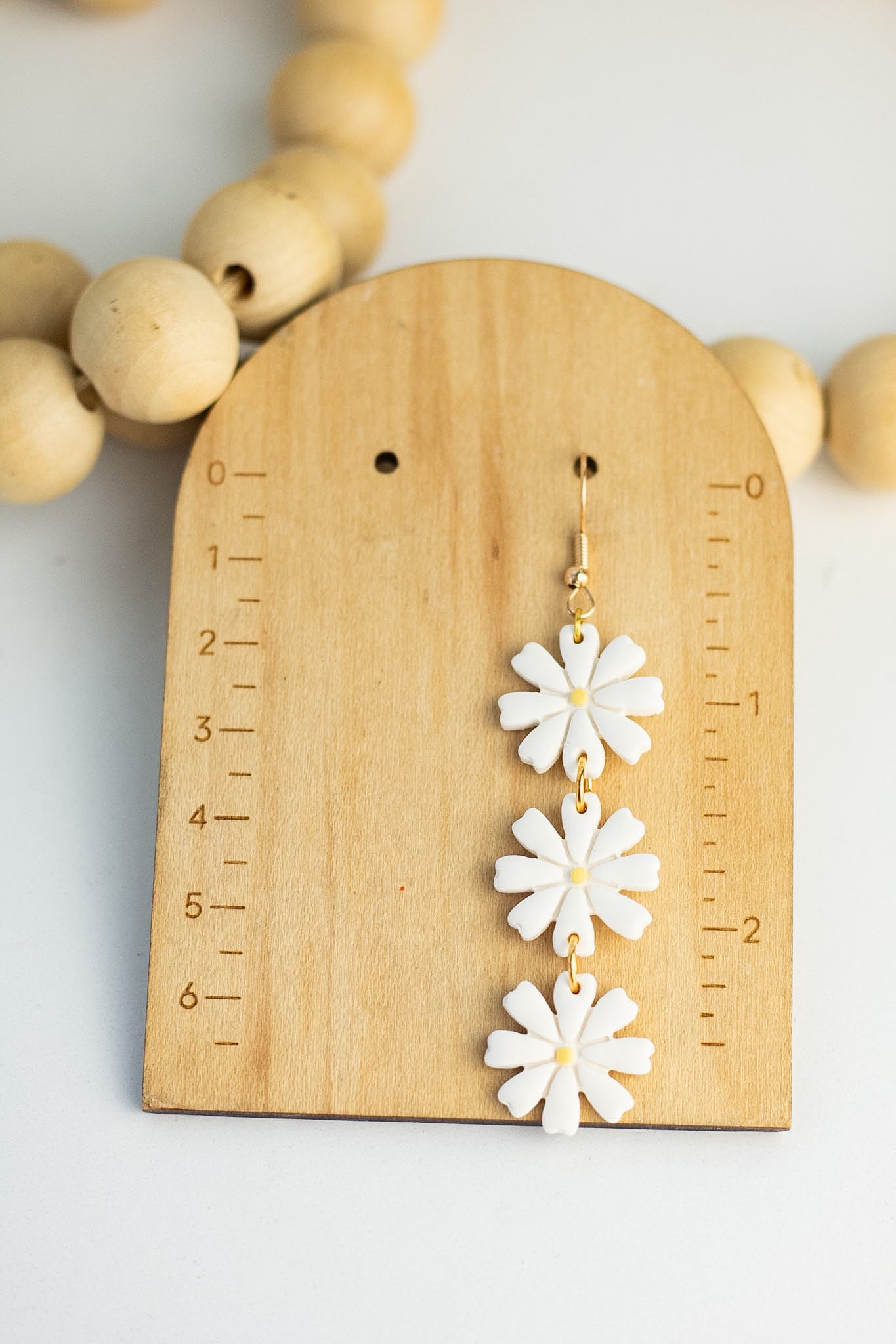 Triple White Flower Dangles
