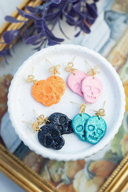18k Glitter Bow Skulls