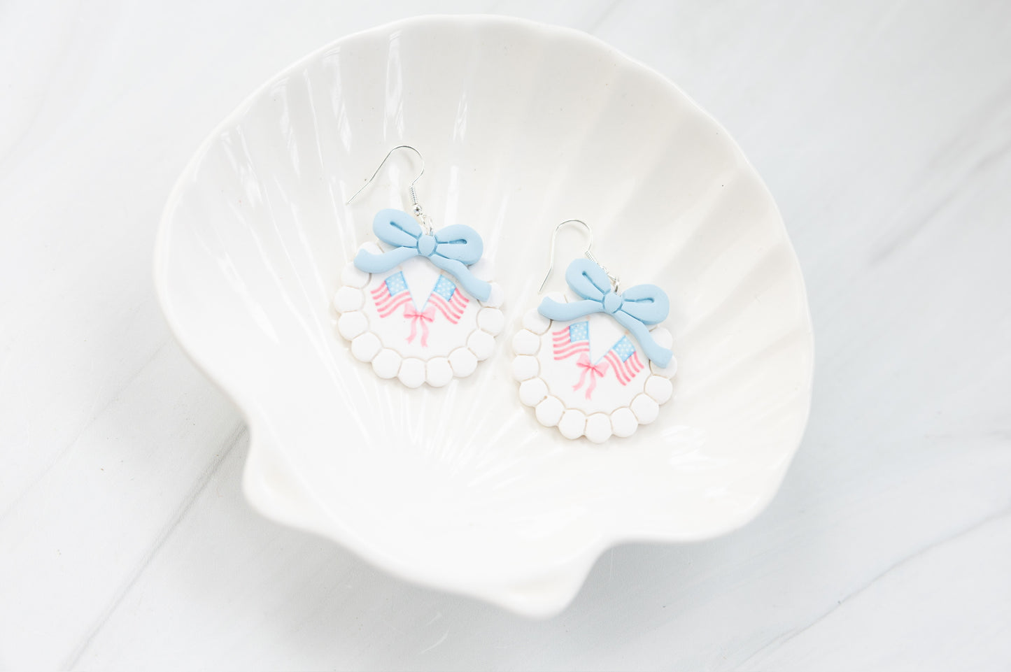 Preppy Flag Bow Dangles