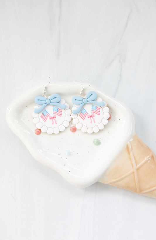 Preppy Flag Bow Dangles