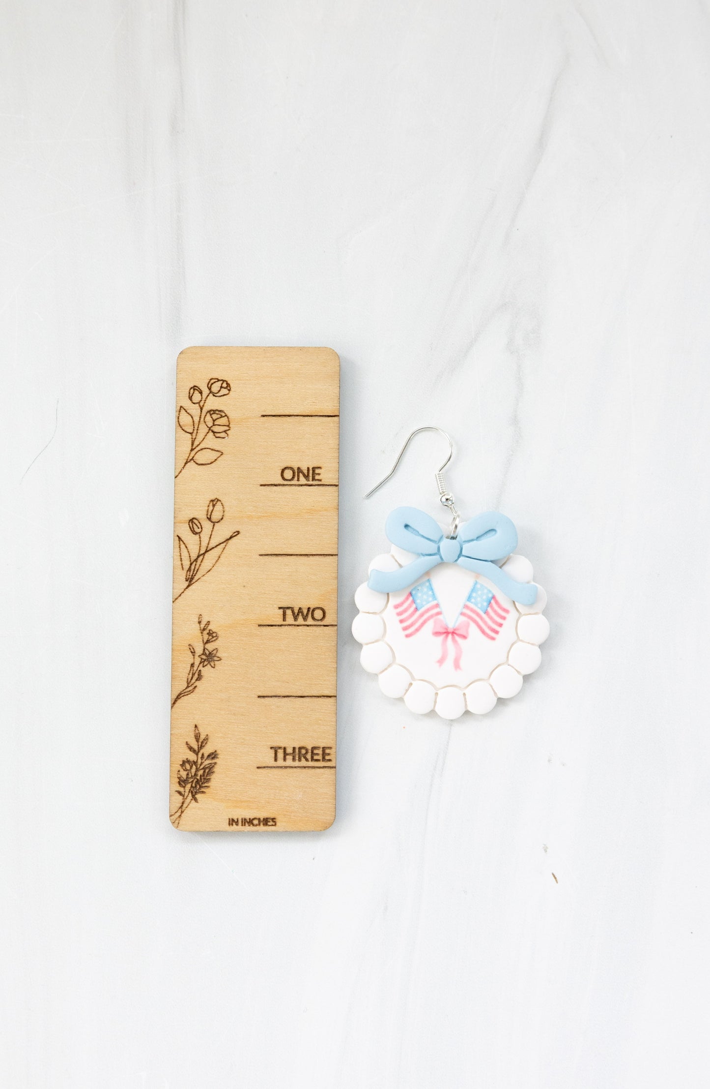 Preppy Flag Bow Dangles
