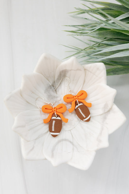 WS Preppy Bow Football Dangles