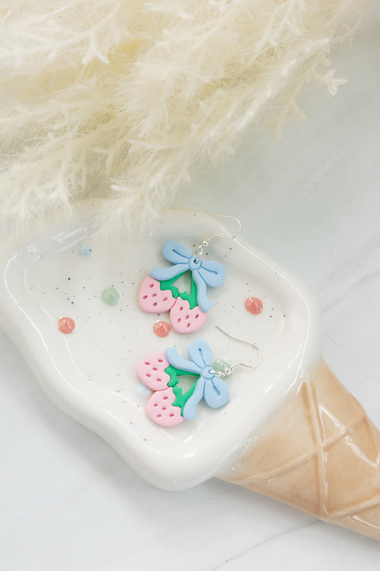 WS strawberry bow dangles