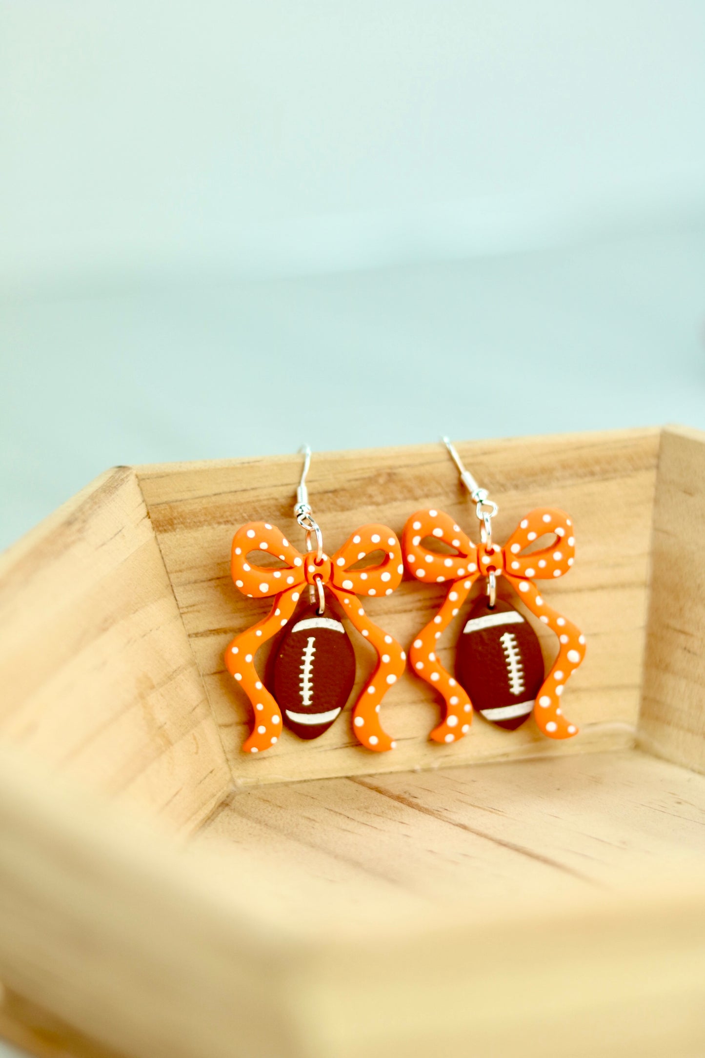 Romantic Football Bow Dangles