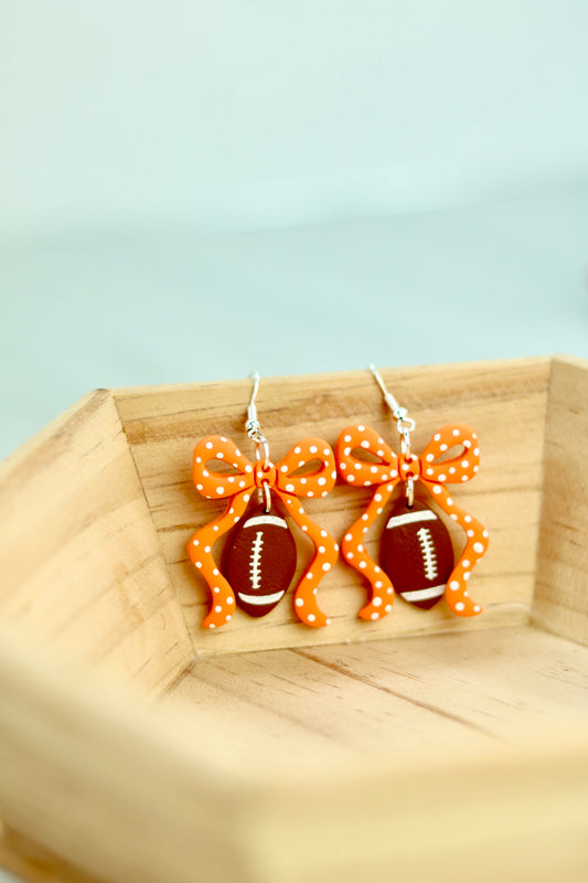 Romantic Football Bow Dangles