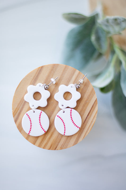 WS Baseball Flower Dangles