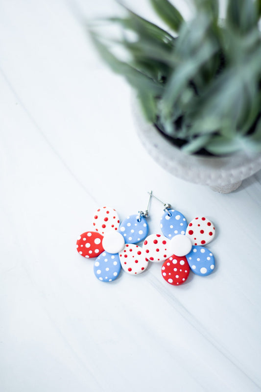 WS Statement Polka Dot Flower Dangles