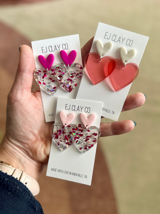 WS Acrylic Heart Dangles