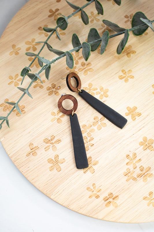 WS Wood + Clay Bar Dangles