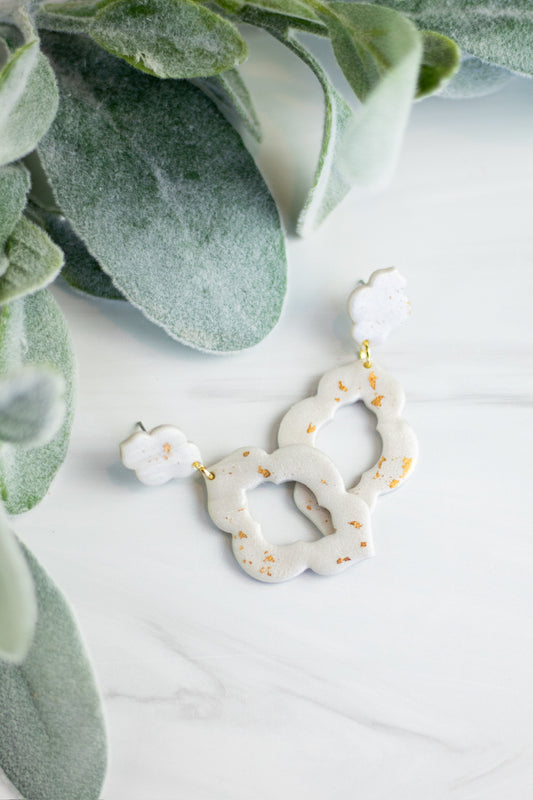 WS Pearl Gold Flaked Dangles