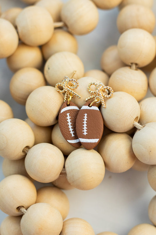 18k Bow Gold Football Dangles