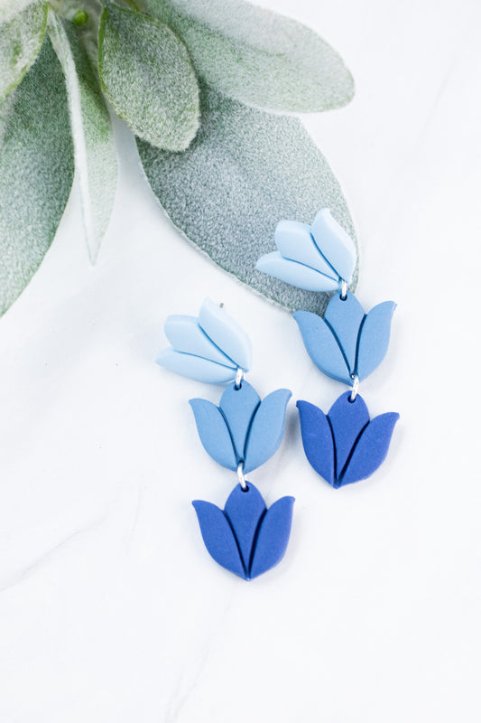 Blue Ombré Tulip Dangles