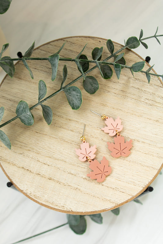 WS Blush Duo Leaf Dangles