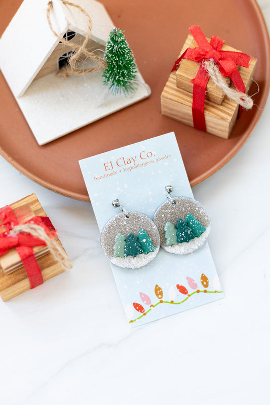 WS Snowy Silver Tree Dangles