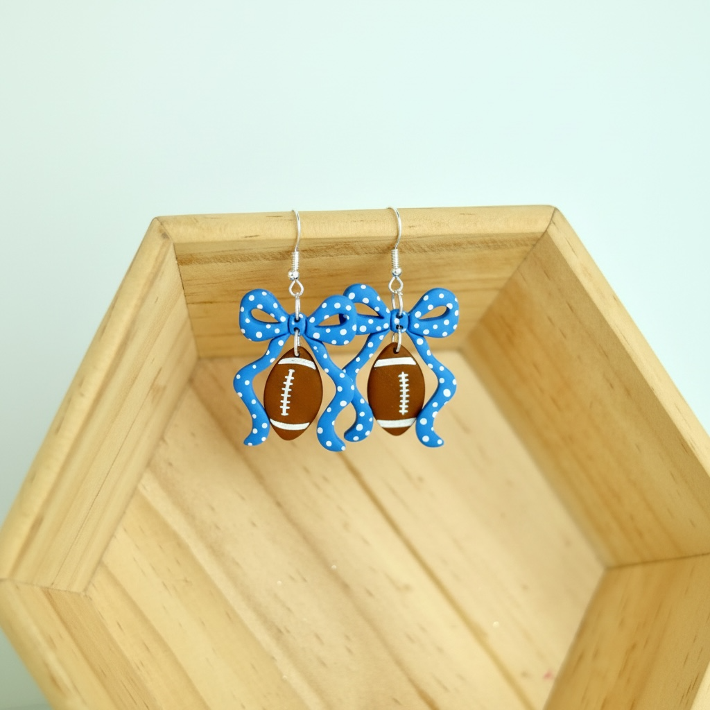Romantic Football Bow Dangles
