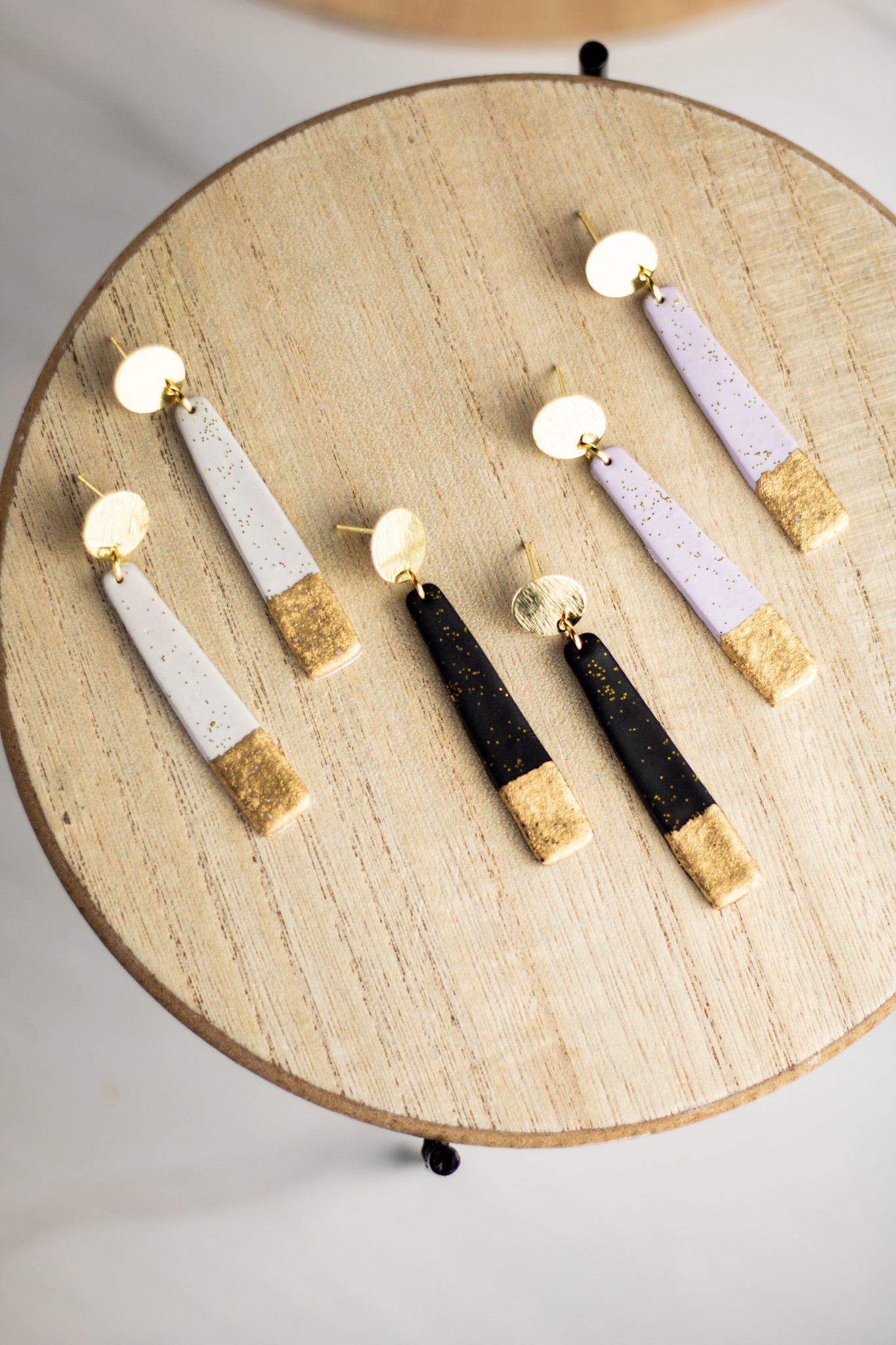 Gold Dipped Bar Dangles