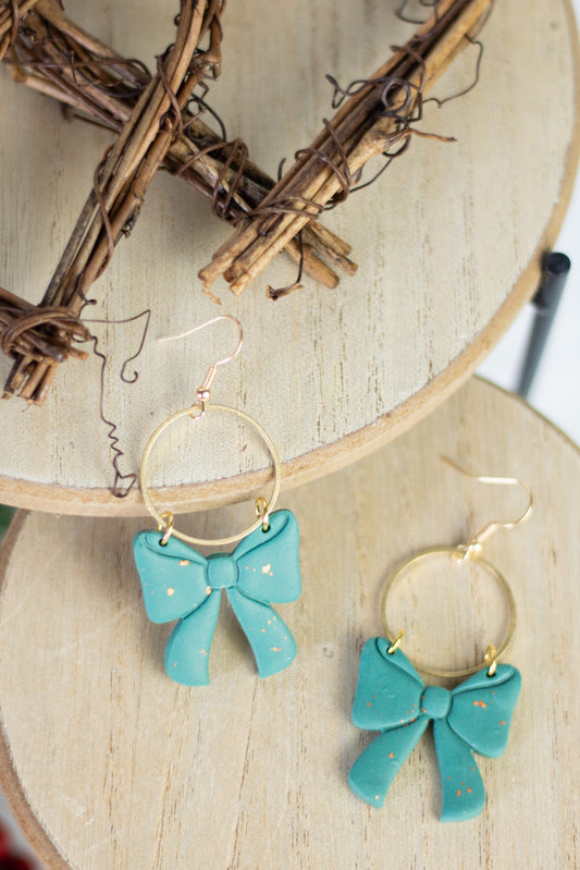 WS Bow Hoop Dangles