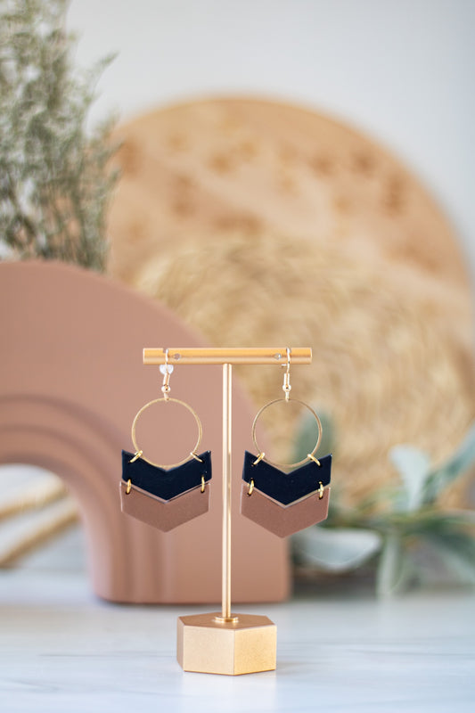 WS Chevron Hoop Dangles