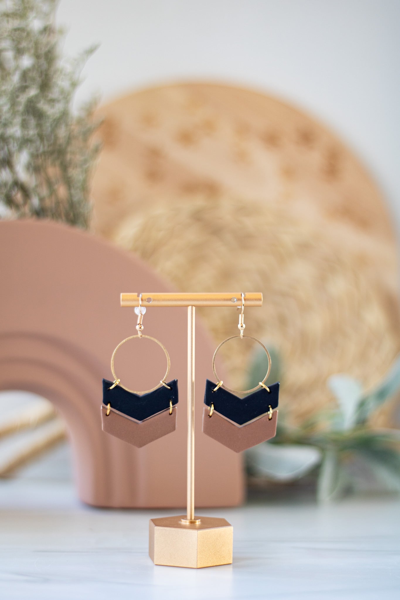 Chevron Hoop Dangles