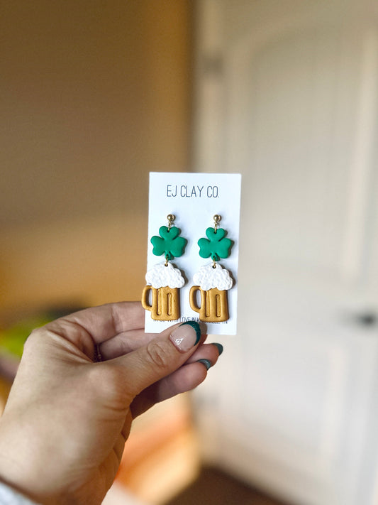 WS Shamrock Beer Dangles