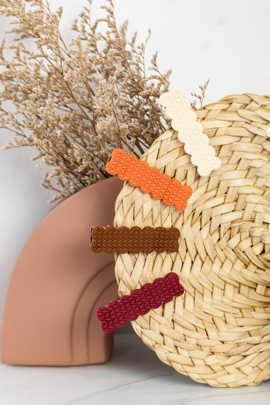 Cable Knit hair barrette