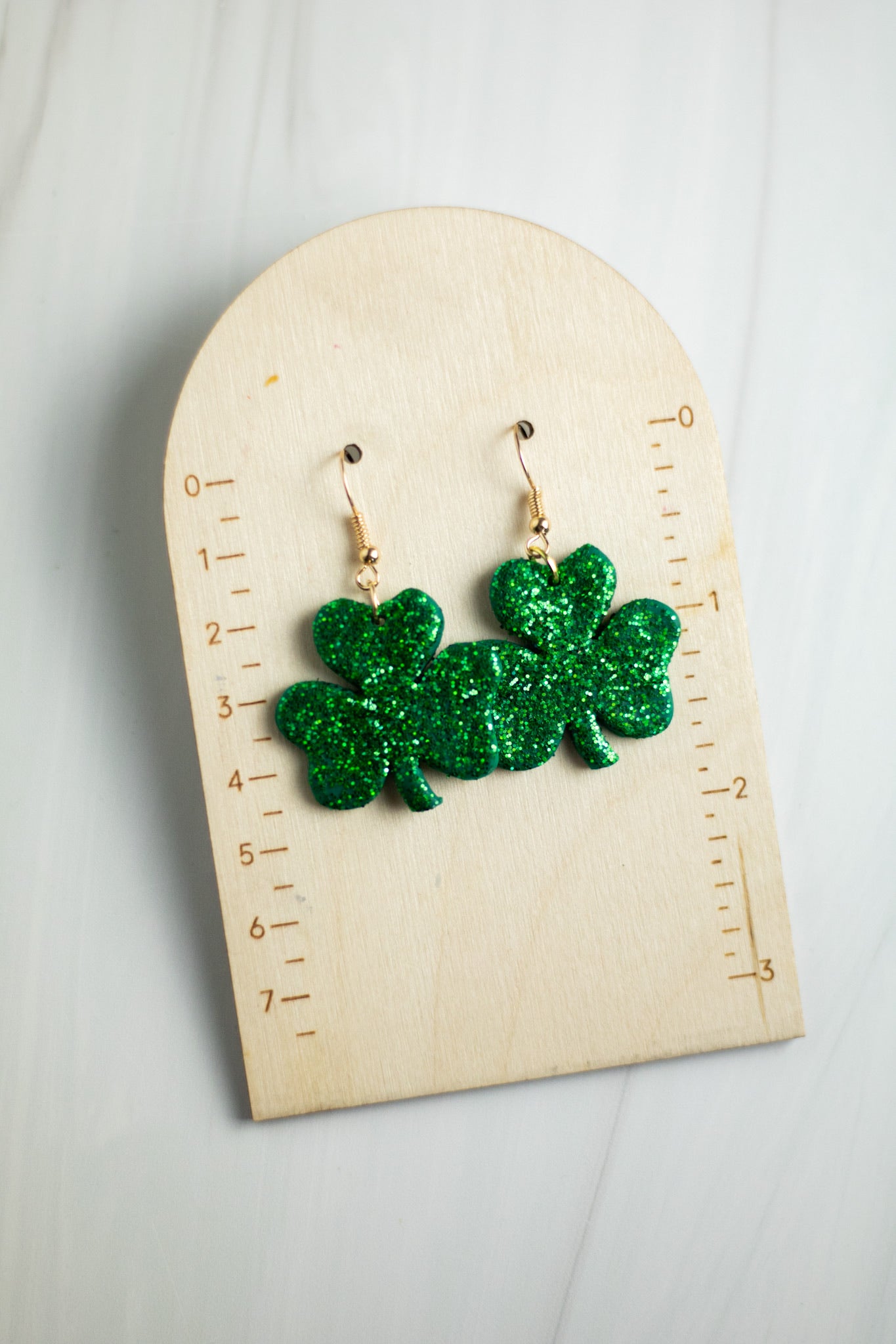 Glitter Shamrock Dangles
