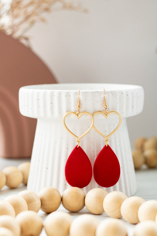 WS Gold heart drop dangles