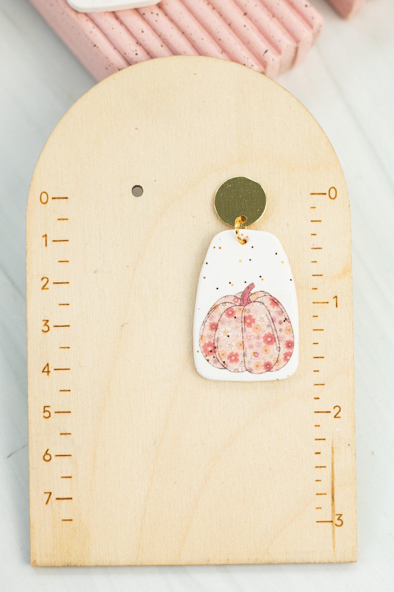 Sweet Printed Pumpkin Dangles