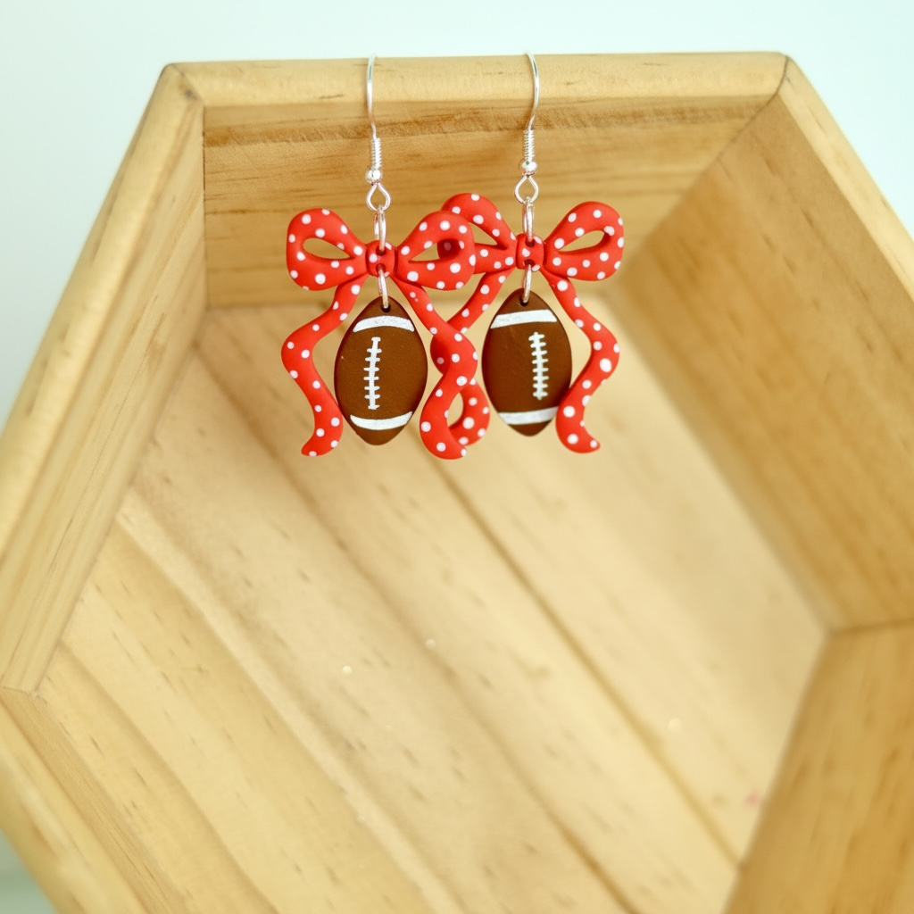 Romantic Football Bow Dangles