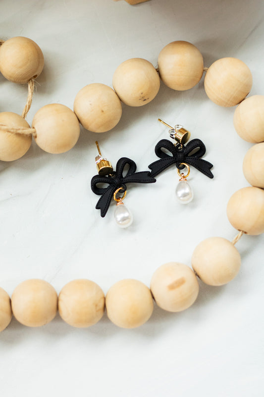 WS 18K Pearl Bow Dangles