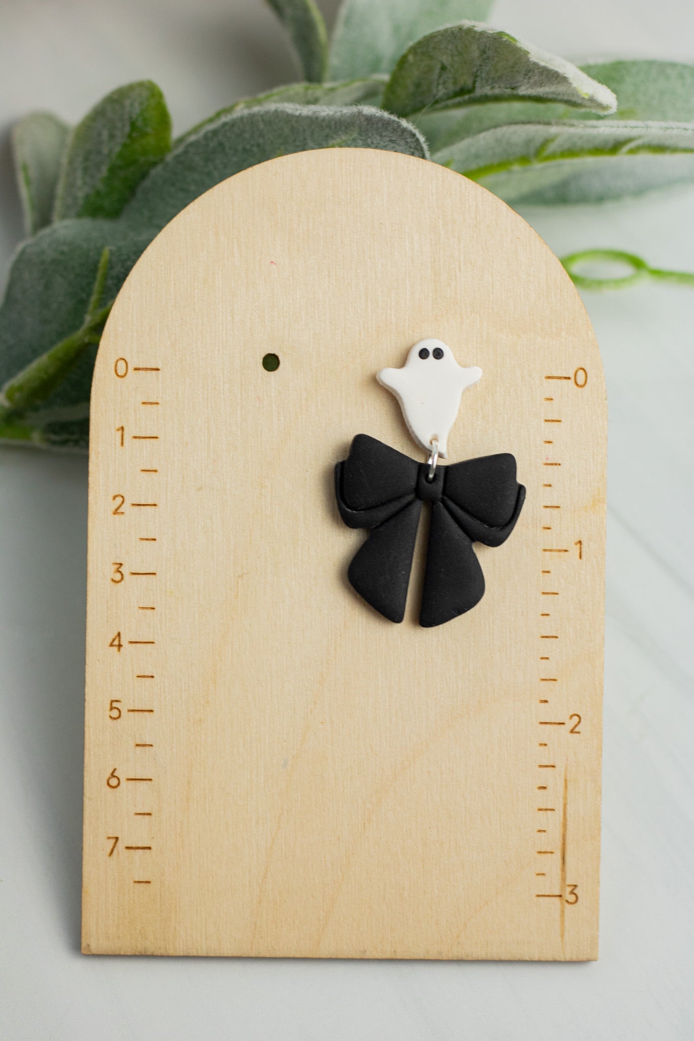 Ghostie Black Bow Dangles