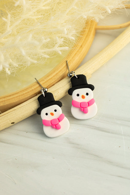 Pink Scarf Snowman