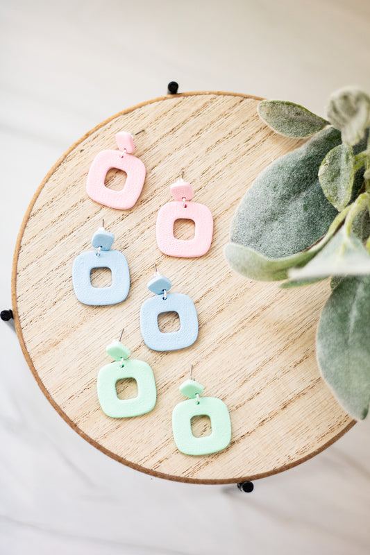WS Pastel Rounded Square Dangles