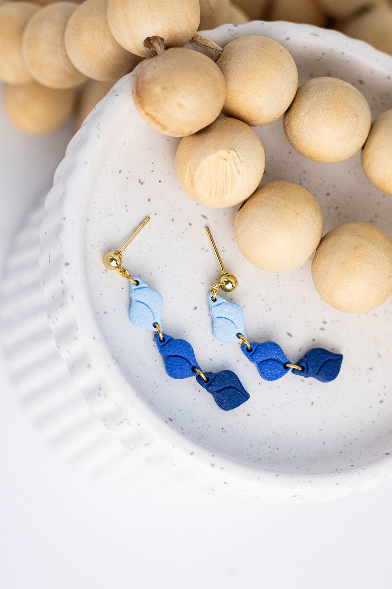 Blue Ombré Shell Dangles